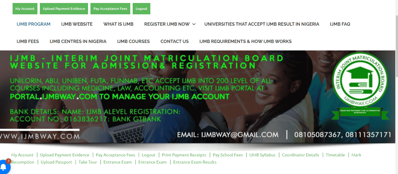 IJMB Form - How To Apply For IJMB - Portal After Student Login