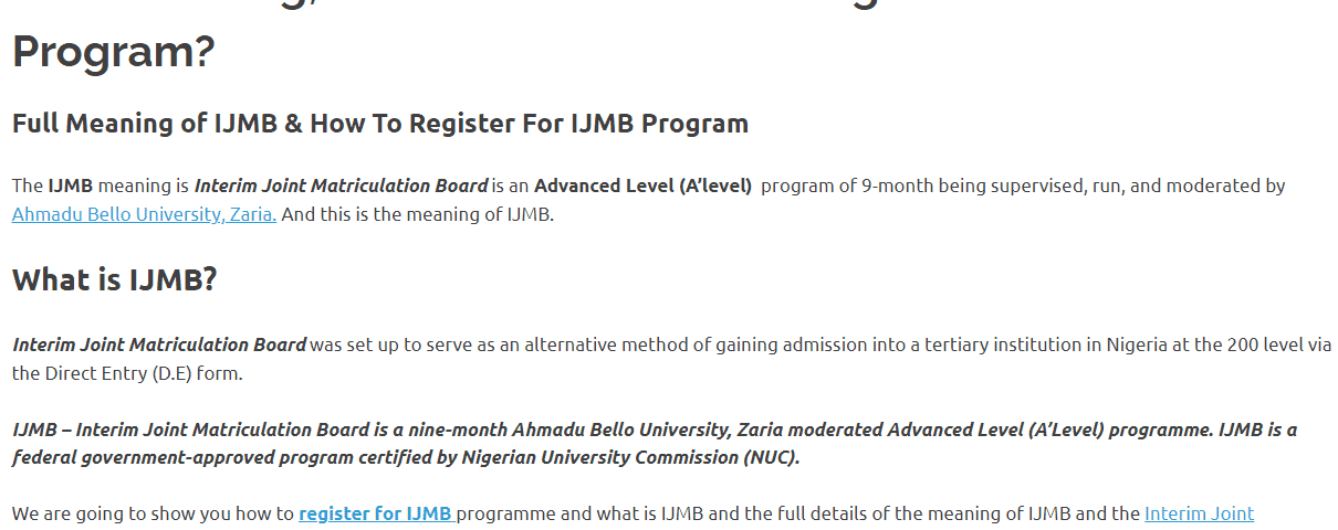 ijmb meaning what is ijmb ijmb program in Nigeria